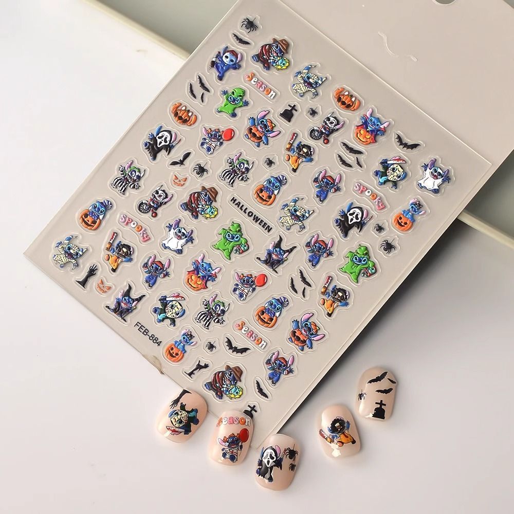 Nail Art Zombie - 2 STUKS Halloween Stitch Zombie-thema Nagelkunst