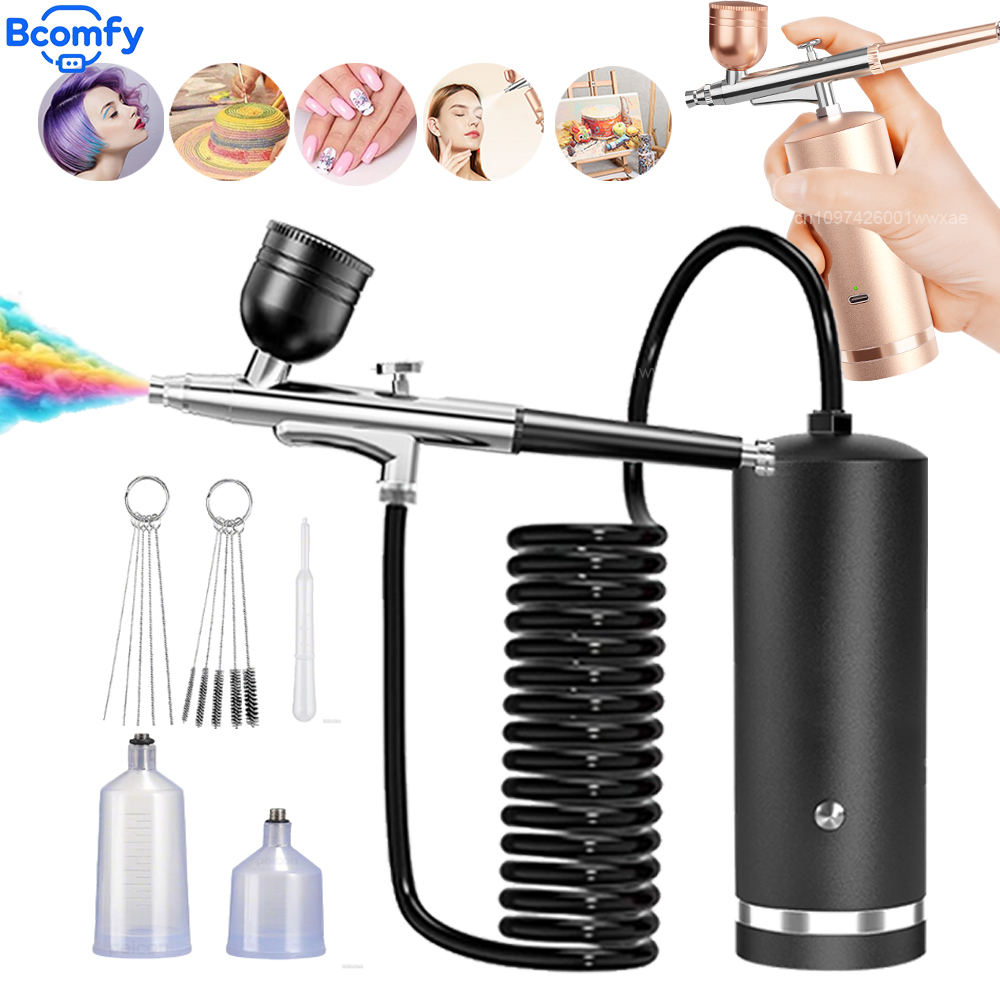 Nail Art Sch - Airbrush met compressor Oplaadbare airbrush met