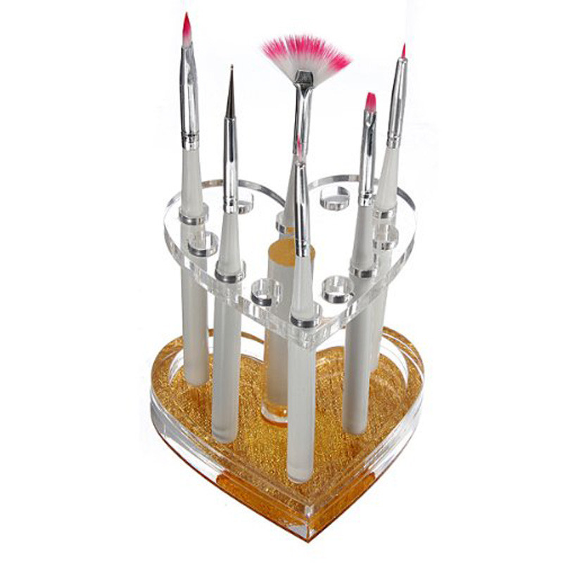 Nail Art Sch - 12-gaten nagelborstels opbergdoos nagellak schilderij pen