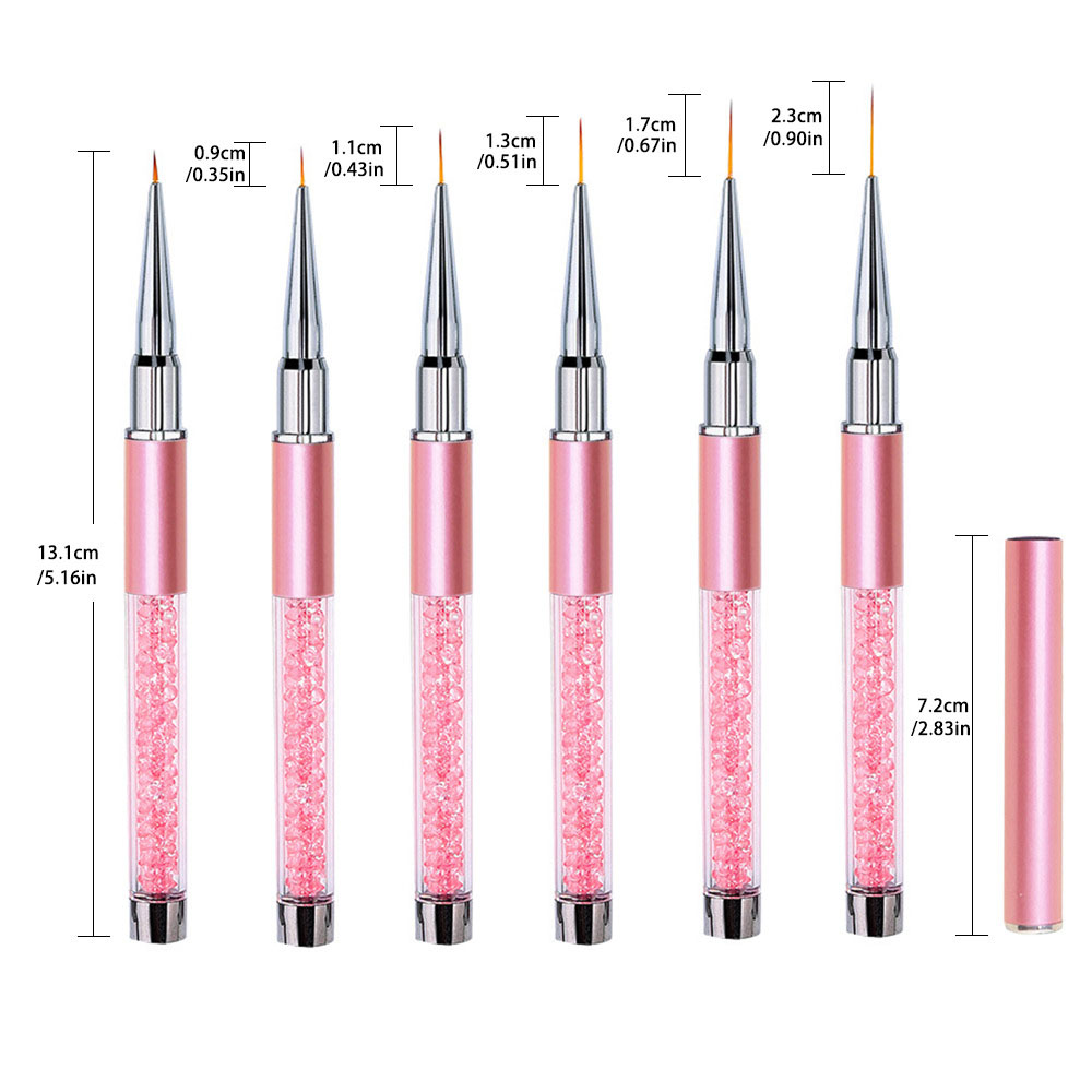 Nail Art Brush Set - 6-delige set acryl Franse streep nagelkunst