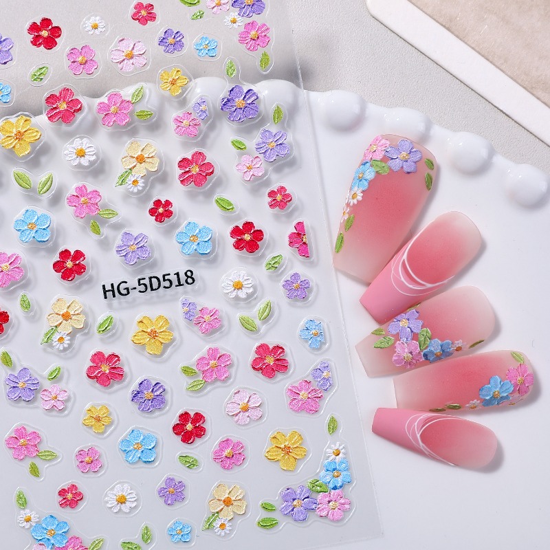 Nail Art Home Service - Kleurrijke bloemblad nageldecoratie, 3D bloem nagelaccessoires