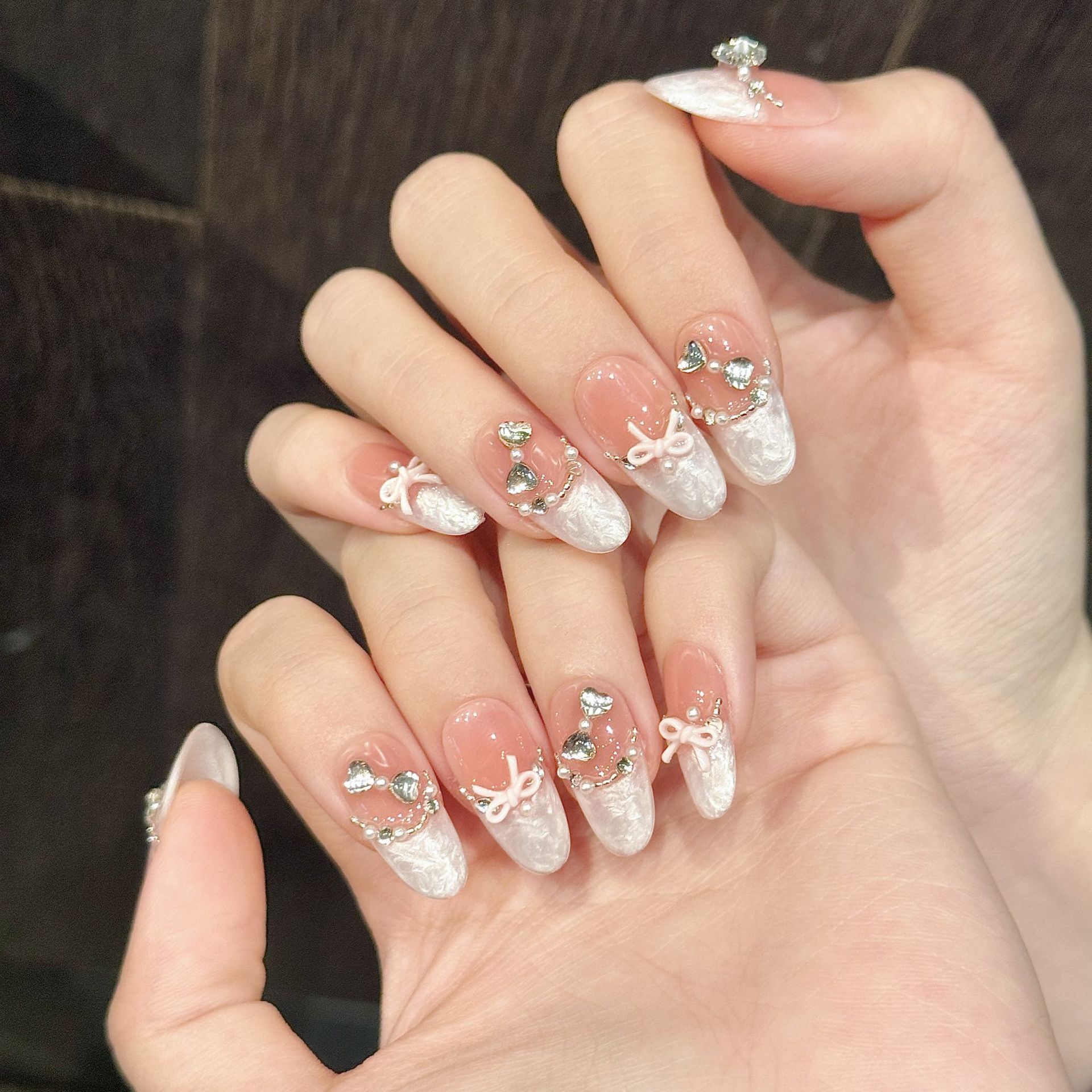 10 stuks handgemaakte pers op  - Nail Art Pink Cat Eye recensie en prijs