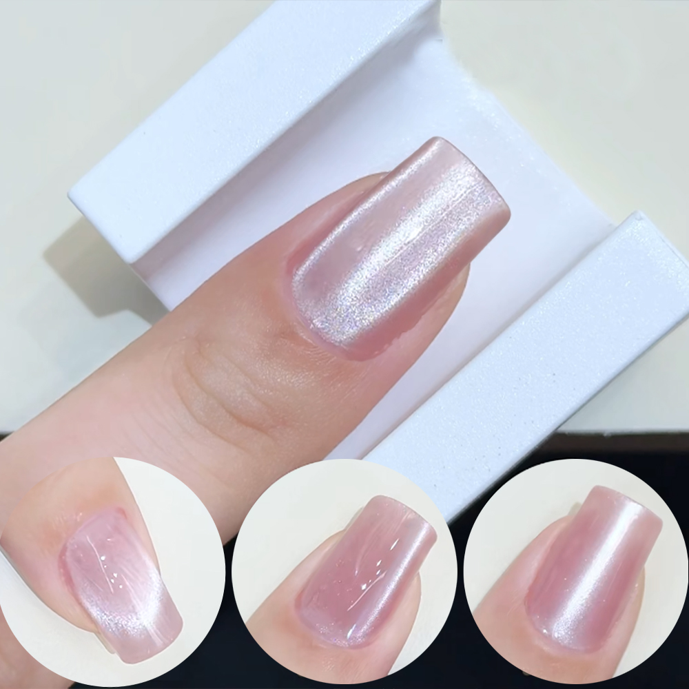 5D U-vormige Franse Cat Eye Na - Nail Art Pink Cat Eye recensie en prijs