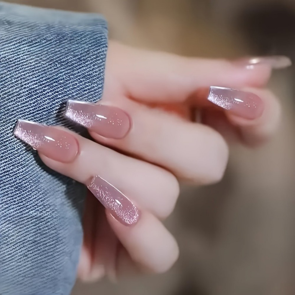 24 stuks sprankelende roze gli - Nail Art Pink Cat Eye recensie en prijs