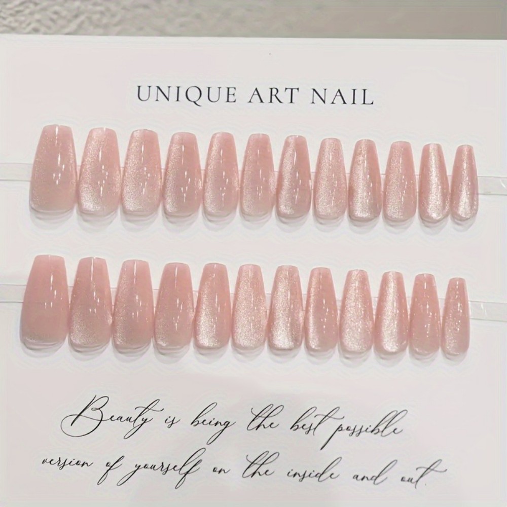 24 stuks sprankelende roze gli - Nail Art Pink Cat Eye recensie en prijs