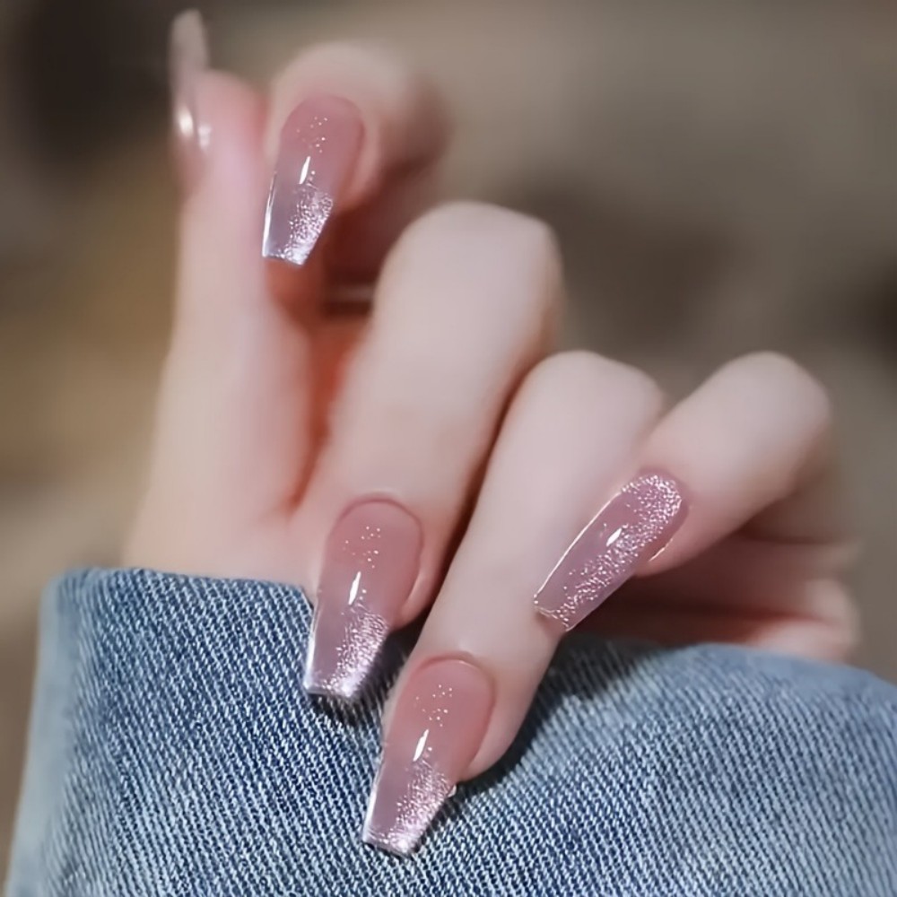 24 stuks sprankelende roze gli - Nail Art Pink Cat Eye recensie en prijs
